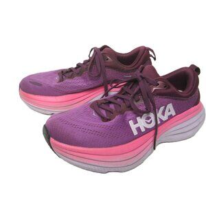 Hoka One One EUC Bondi 8 Size 7.5 B Women's Purple Pink Beautyberry Grape Wine